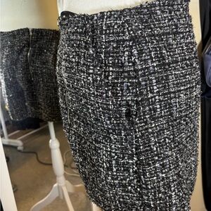 Express Black and White Tweed Mini Skirt